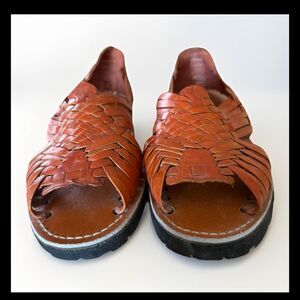D’SANTY EL CHARRO MENS LEATHER HUARACHE SANDALS MEXICAN SANDALS SIZE 8